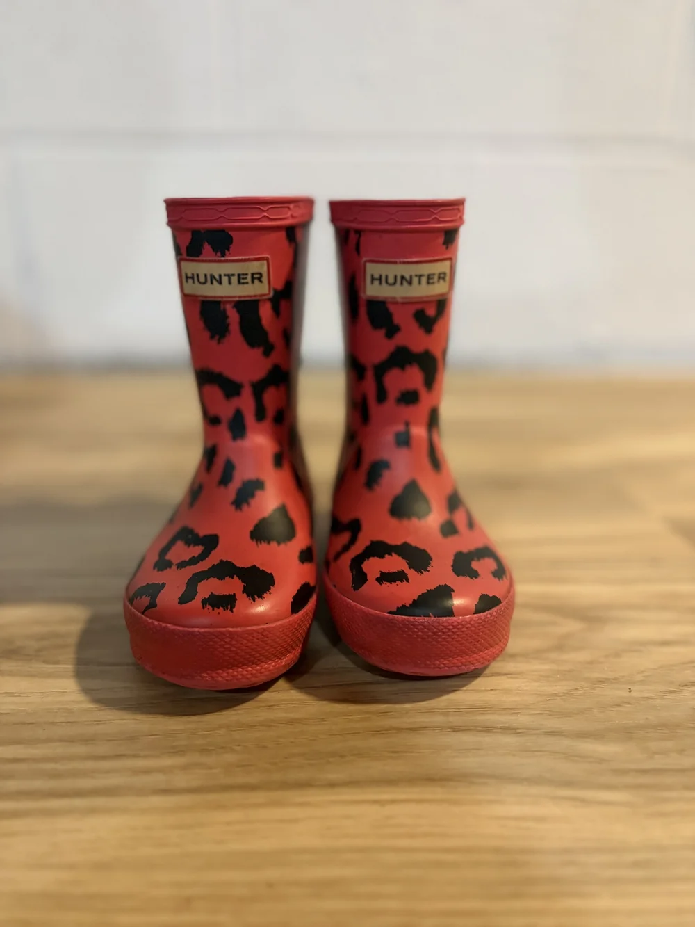 Hunter Kids Red Leopard Rain Boots